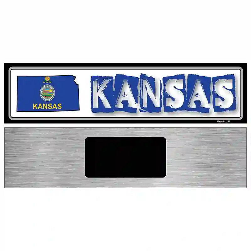 Kansas State Outline Novelty Metal Vanity Street Sign 6" x 1.5" (KM)