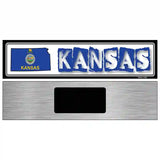 Kansas State Outline Novelty Metal Vanity Street Sign 6" x 1.5" (KM)