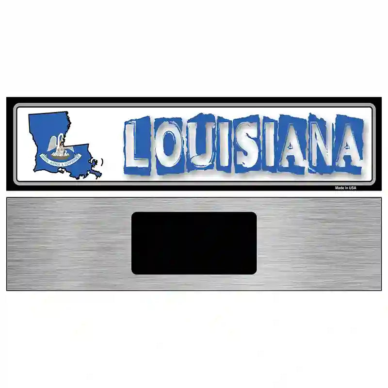 Louisiana State Outline Novelty Metal Vanity Street Sign 6" x 1.5" (KM)