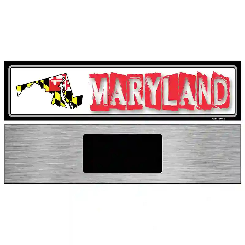 Maryland State Outline Novelty Metal Vanity Street Sign 6" x 1.5" (KM)