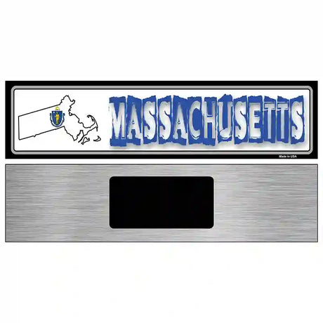 Massachusetts State Outline Novelty Metal Vanity Street Sign 6" x 1.5" (KM)