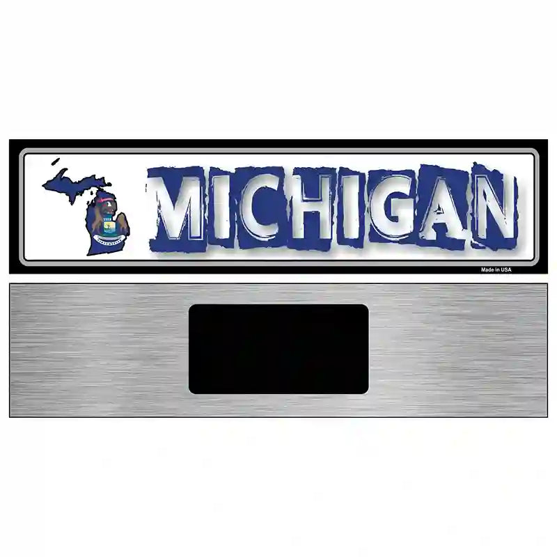 Michigan State Outline Novelty Metal Vanity Street Sign 6" x 1.5" (KM)