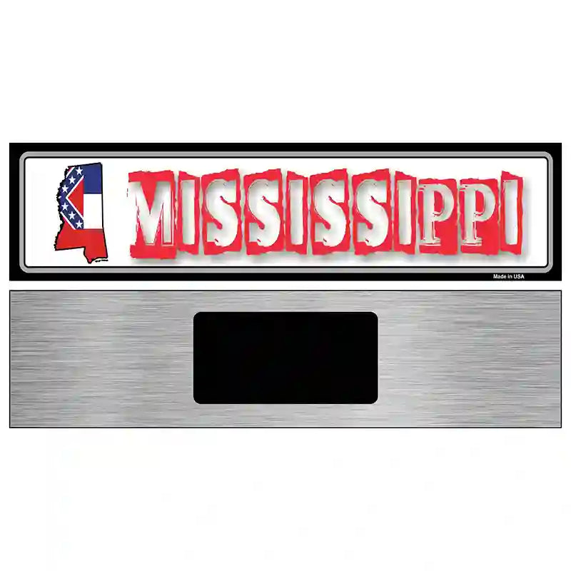 Mississippi State Outline Novelty Metal Vanity Street Sign 6" x 1.5" (KM)