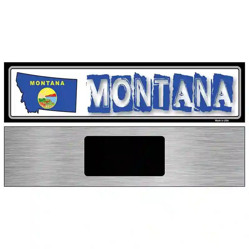 Montana State Outline Novelty Metal Vanity Street Sign 6" x 1.5" (KM)