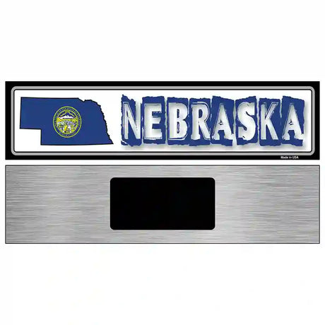 Nebraska State Outline Novelty Metal Vanity Street Sign 6" x 1.5" (KM)