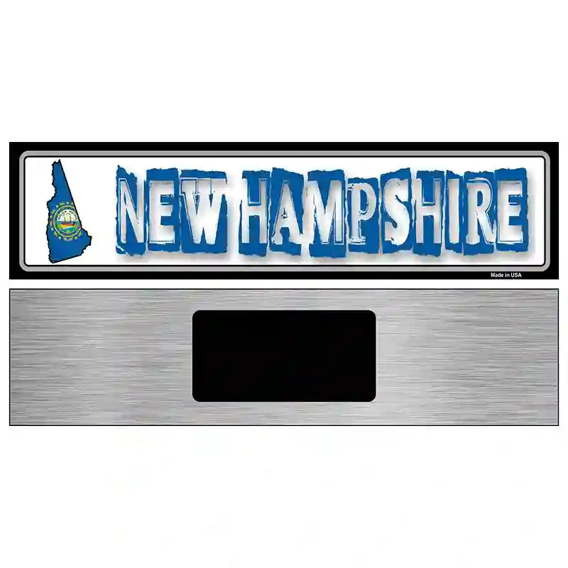 New Hampshire State Outline Novelty Metal Vanity Street Sign 6" x 1.5" (KM)