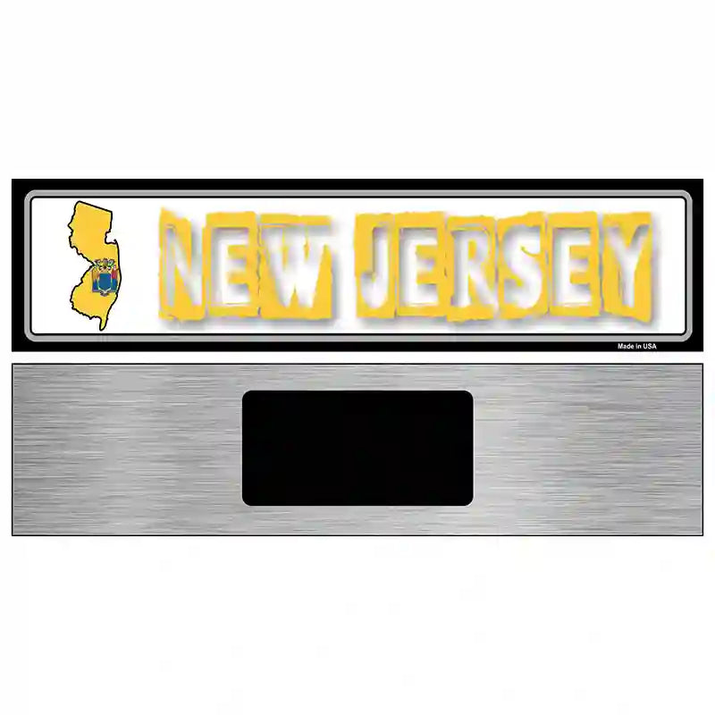 New Jersey State Outline Novelty Metal Vanity Street Sign 6" x 1.5" (KM)