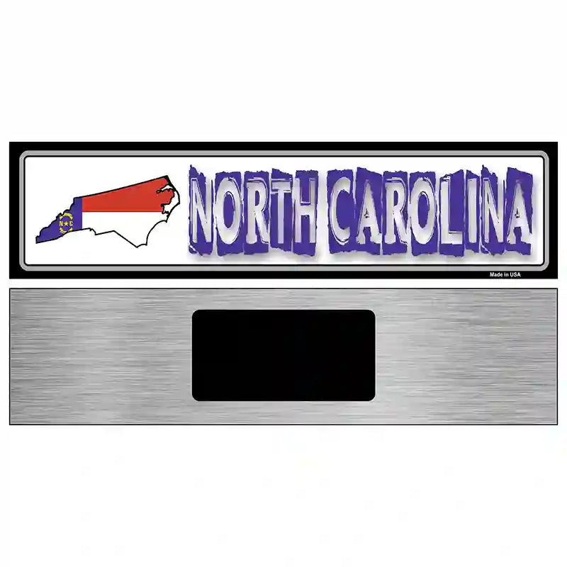 North Carolina State Outline Novelty Metal Vanity Street Sign 6" x 1.5" (KM)