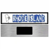 Rhode Island State Outline Novelty Metal Vanity Street Sign 6" x 1.5" (KM)