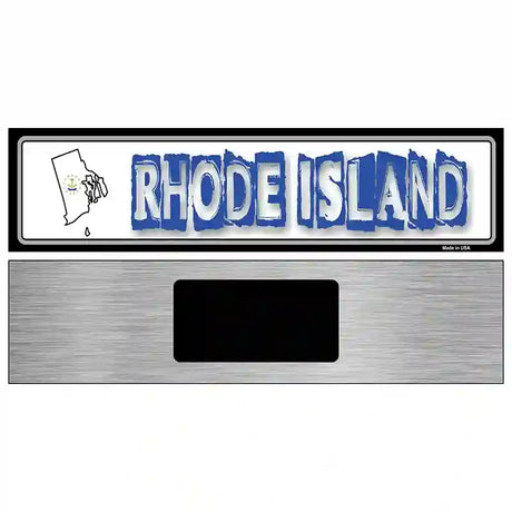 Rhode Island State Outline Novelty Metal Vanity Street Sign 6" x 1.5" (KM)