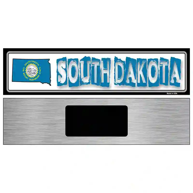 South Dakota State Outline Novelty Metal Vanity Street Sign 6" x 1.5" (KM)