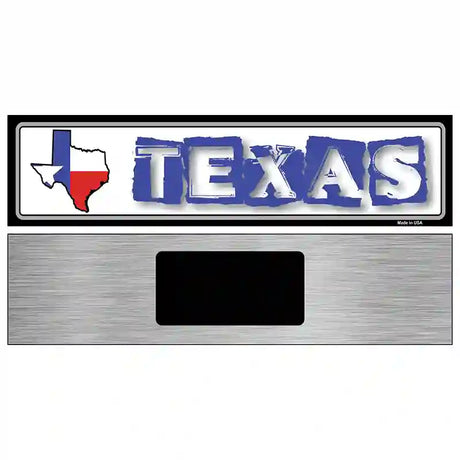 Texas State Outline Novelty Metal Vanity Street Sign 6" x 1.5" (KM)