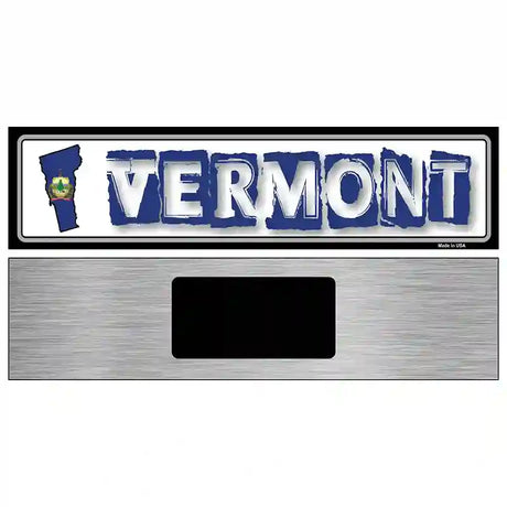 Vermont State Outline Novelty Metal Vanity Street Sign 6" x 1.5" (KM)