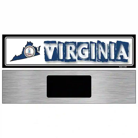 Virginia State Outline Novelty Metal Vanity Street Sign 6" x 1.5" (KM)