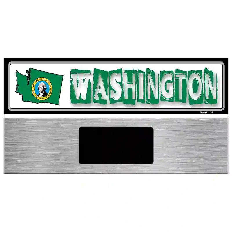 Washington State Outline Novelty Metal Vanity Street Sign 6" x 1.5" (KM)