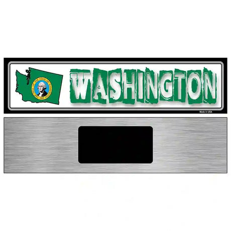 Washington State Outline Novelty Metal Vanity Street Sign 6" x 1.5" (KM)