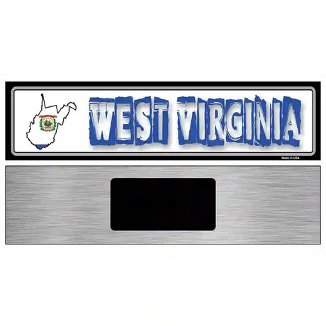 West Virginia State Outline Novelty Metal Vanity Street Sign 6" x 1.5" (KM)