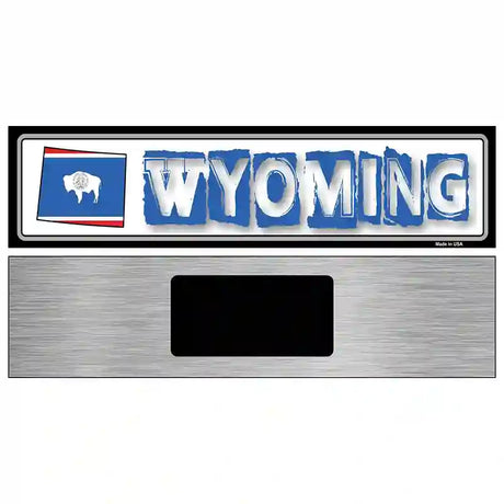 Wyoming State Outline Novelty Metal Vanity Street Sign 6" x 1.5" (KM)