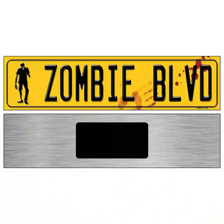 Zombie Blvd Metal Novelty Street Sign 6" x 1.5" (KM)