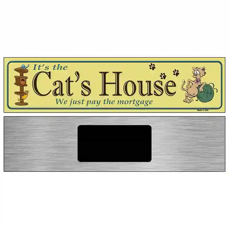 Cats House Metal Novelty Street Sign 6" x 1.5" (KM)