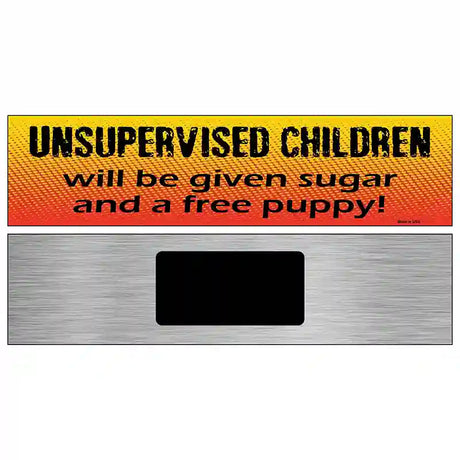 Unsupervised Children Metal Novelty Street Sign 6" x 1.5" (KM)