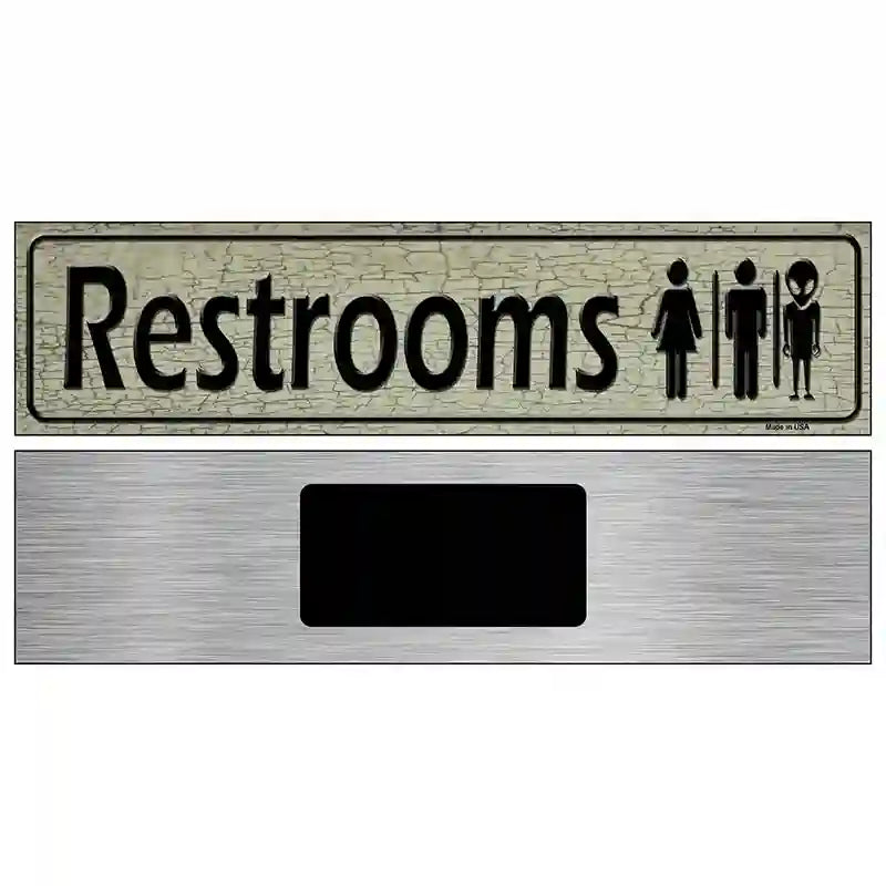 Restrooms Metal Novelty Street Sign 6" x 1.5" (KM)