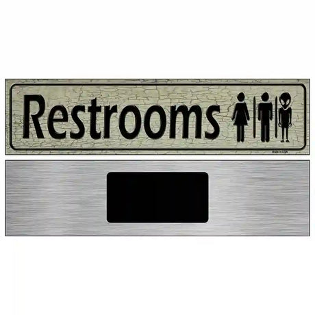 Restrooms Metal Novelty Street Sign 6" x 1.5" (KM)