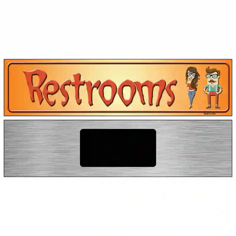 Restrooms Orange Metal Novelty Street Sign 6" x 1.5" (KM)