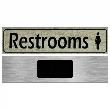 Restrooms Ladies Metal Novelty Street Sign 6" x 1.5" (KM)