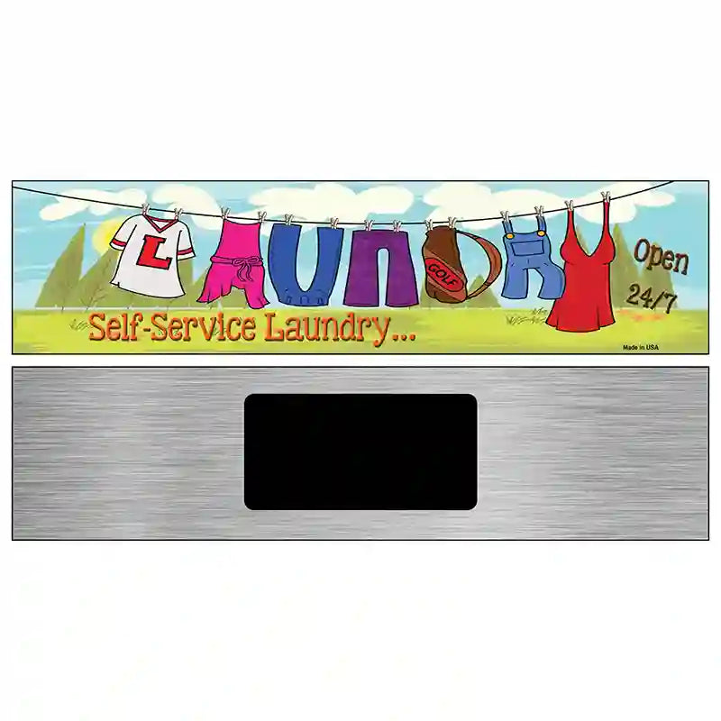 Laundry Metal Novelty Street Sign 6" x 1.5" (KM)