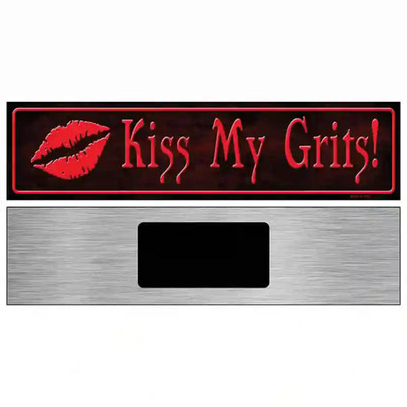 Kiss My Grits Metal Novelty Street Sign 6" x 1.5" (KM)