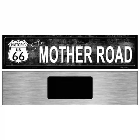 Route 66 Mother Road Black Metal Novelty Street Sign 6" x 1.5" (KM)