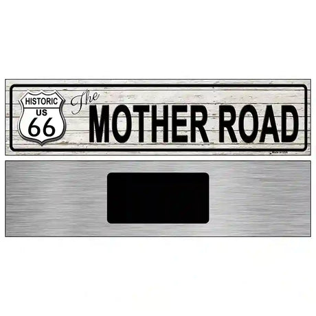 Route 66 Mother Road Grey Metal Novelty Street Sign 6" x 1.5" (KM)