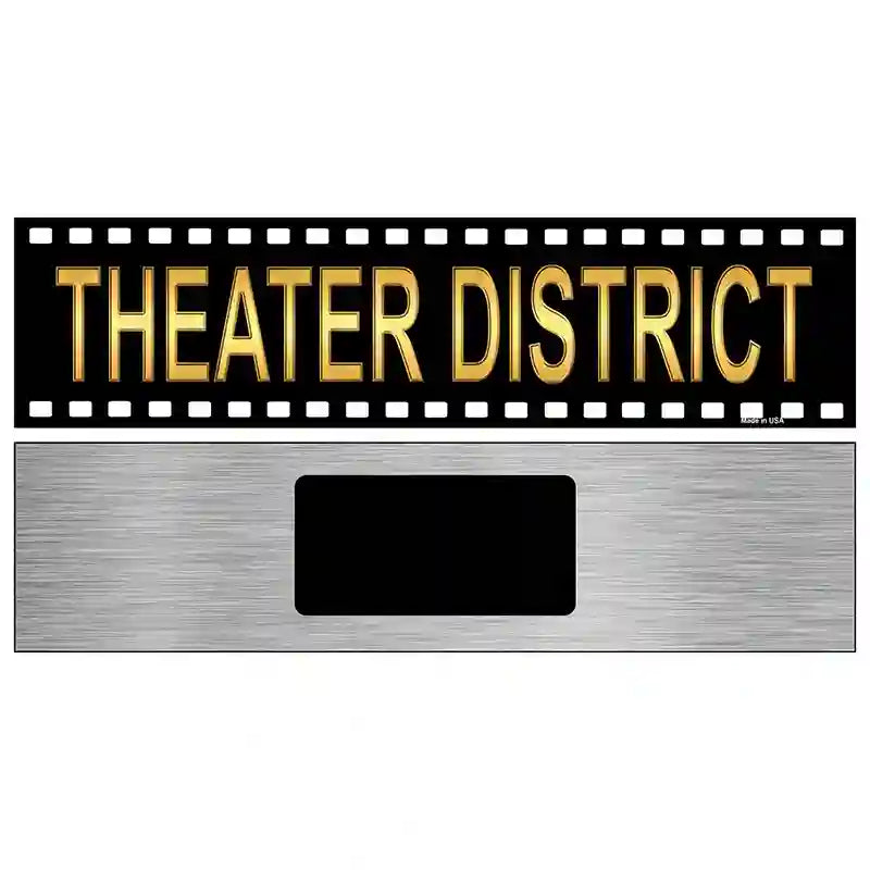 Theater District Metal Novelty Street Sign 6" x 1.5" (KM)