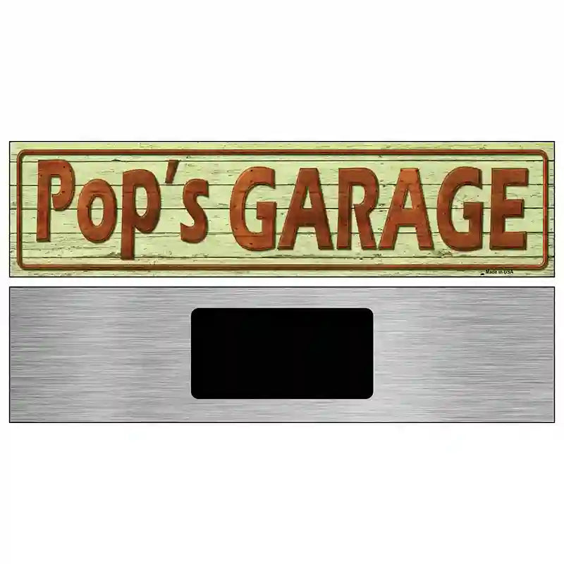 Pops Garage Metal Novelty Street Sign 6" x 1.5" (KM)