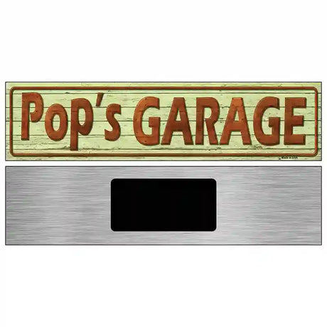 Pops Garage Metal Novelty Street Sign 6" x 1.5" (KM)