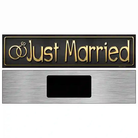 Just Married Metal Novelty Street Sign 6" x 1.5" (KM)