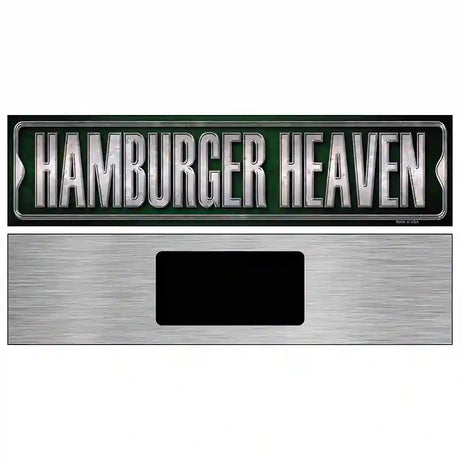 Hamburger Heaven Metal Novelty Street Sign 6" x 1.5" (KM)