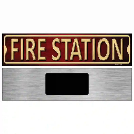 Fire Station Metal Novelty Street Sign 6" x 1.5" (KM)