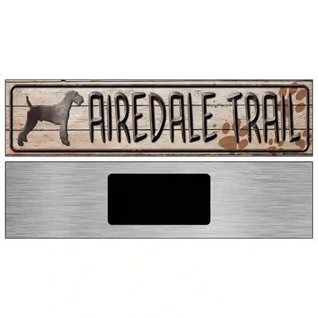 Airedale Trail Novelty Metal Street Sign 6" x 1.5" (KM)