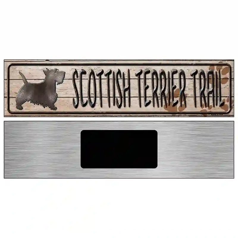 Scottish Terrier Trail Novelty Metal Street Sign 6" x 1.5" (KM)