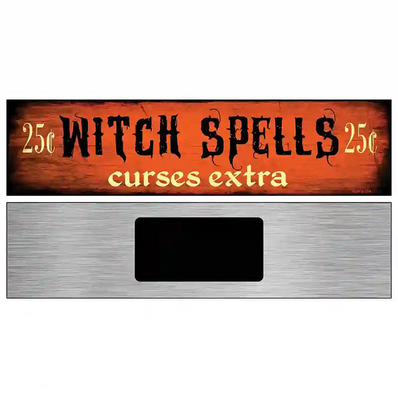 Witch Spells Novelty Metal Street Sign 6" x 1.5" (KM)