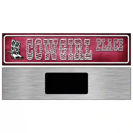 Cowgirl Place Novelty Metal Street Sign 6" x 1.5" (KM)