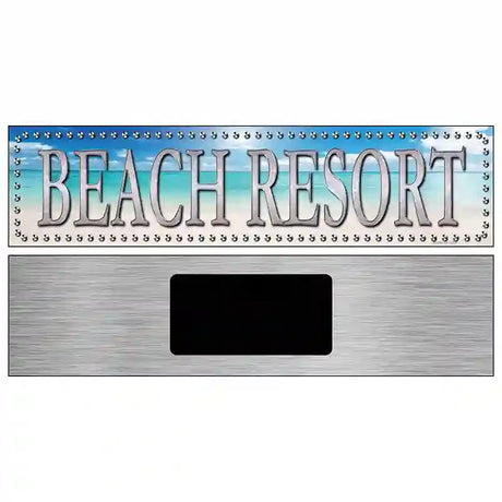 Beach Resort Novelty Metal Street Sign 6" x 1.5" (KM)