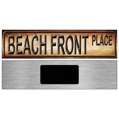 Beach Front Novelty Metal Street Sign 6" x 1.5" (KM)