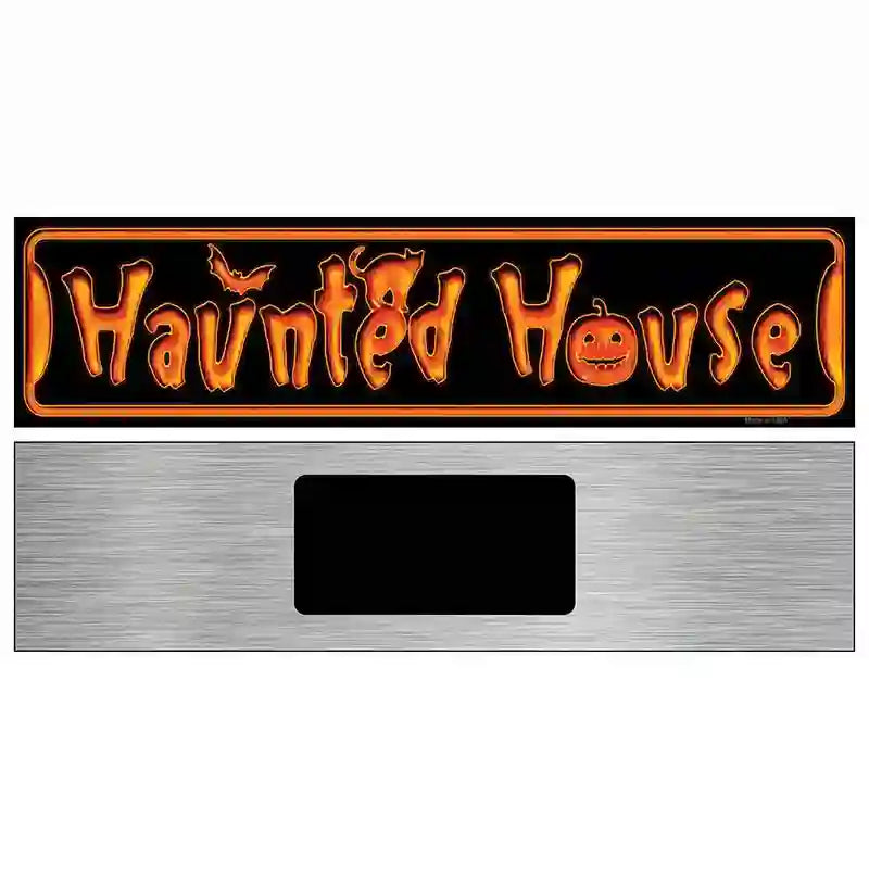 Haunted House Novelty Metal Street Sign 6" x 1.5" (KM)