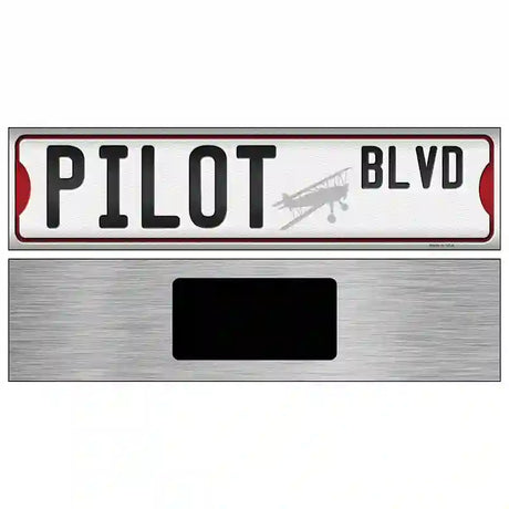 Pilot Blvd Novelty Metal Street Sign 6" x 1.5" (KM)