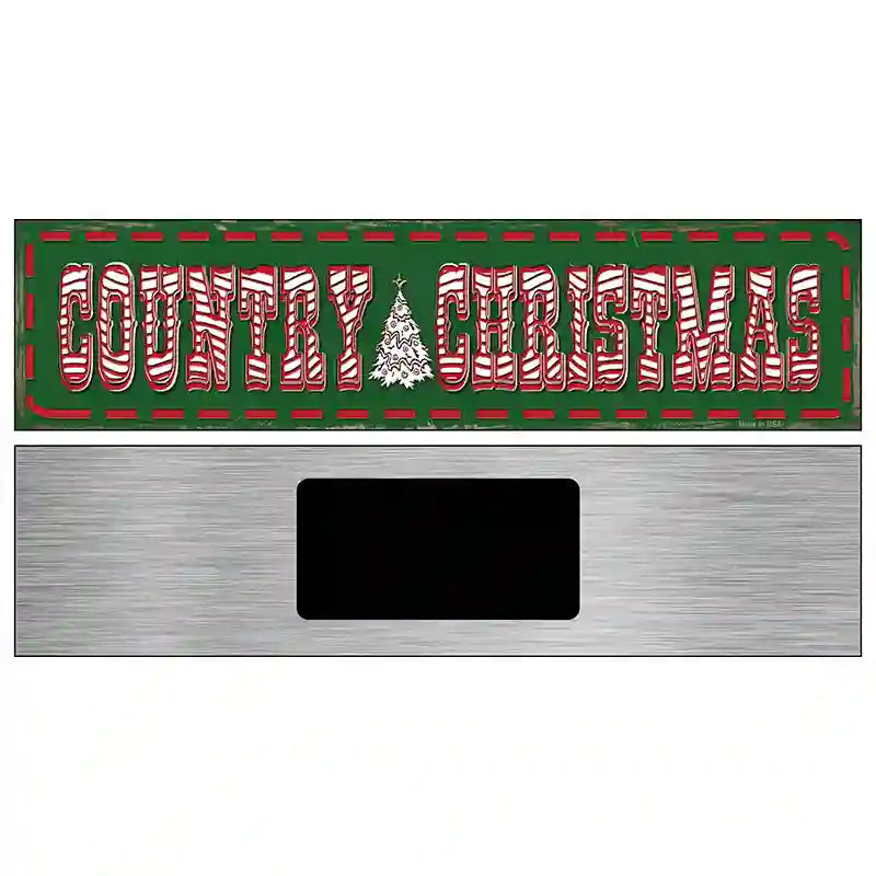 Country Christmas Novelty Metal Street Sign 6" x 1.5" (KM)