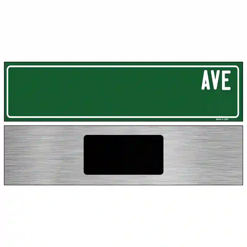 Green Avenue Blank Novelty Metal Street Sign 6" x 1.5" (KM)