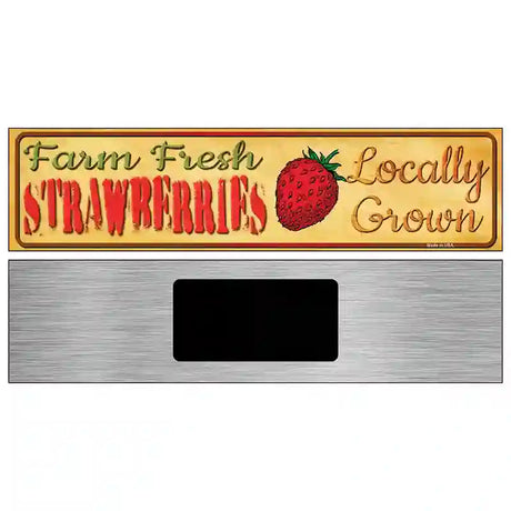 Farm Fresh Strawberries Novelty Metal Street Sign 6" x 1.5" (KM)